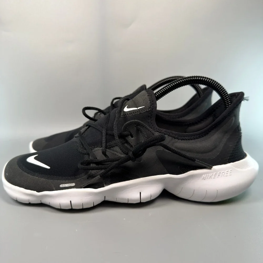 Nike Free RN 5.0 Womens Size 9 Running Shoes Volt Black White Lace Train Sneaker - Picture 4 of 16